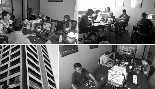 The Canvasweb team at work in the Jakarta studio
