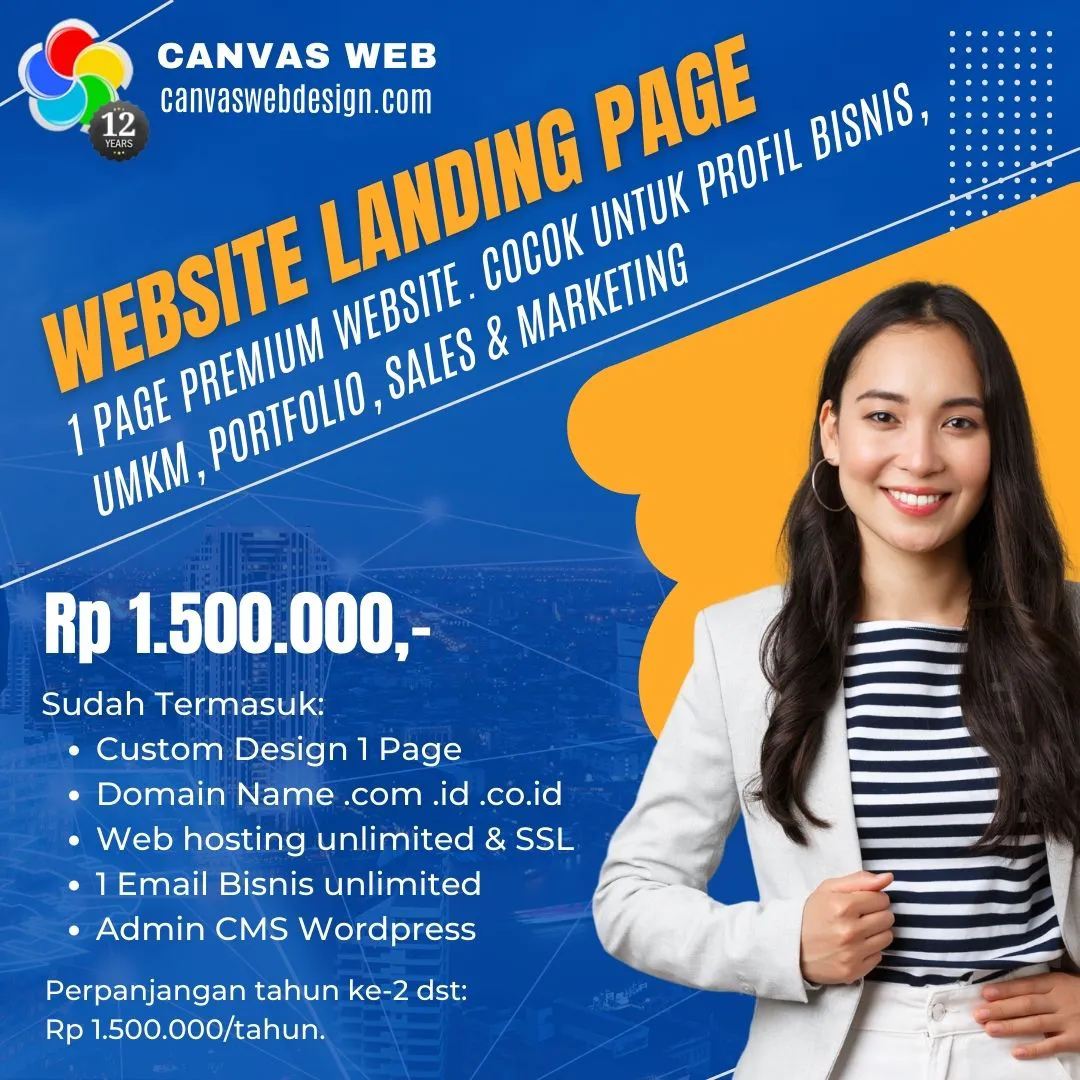 Website Landing Page, hanya Rp 1,5 juta