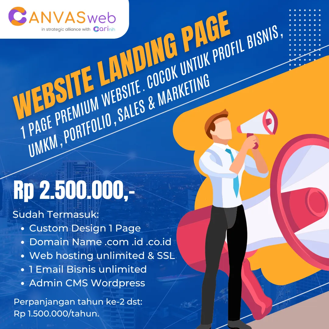 Website Landing Page, hanya Rp 2,5 juta